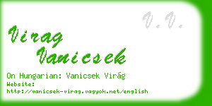 virag vanicsek business card